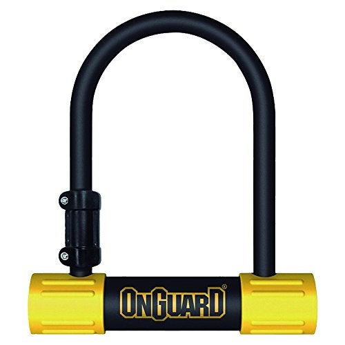 OnGuard Bulldog Mini U-Lock – Compact 13 mm Hardened Steel Shackle with X2P Double Bolt Lock, Z-Cylinder Core, Co-Molded Crossbar, 5 Keys (incl. LED) & Universal Mount Bracket - Image 1