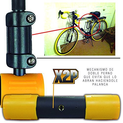 OnGuard Bulldog Mini U-Lock – Compact 13 mm Hardened Steel Shackle with X2P Double Bolt Lock, Z-Cylinder Core, Co-Molded Crossbar, 5 Keys (incl. LED) & Universal Mount Bracket - Image 3
