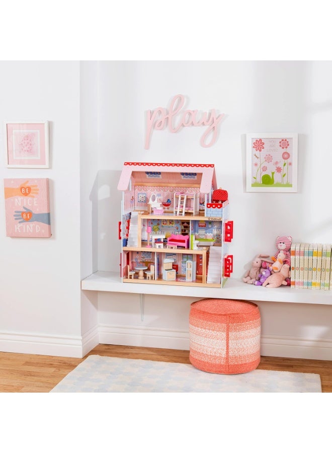 Chelsea Wooden Dollhouse with Furniture and Accessories (3 Levels) - Image 2