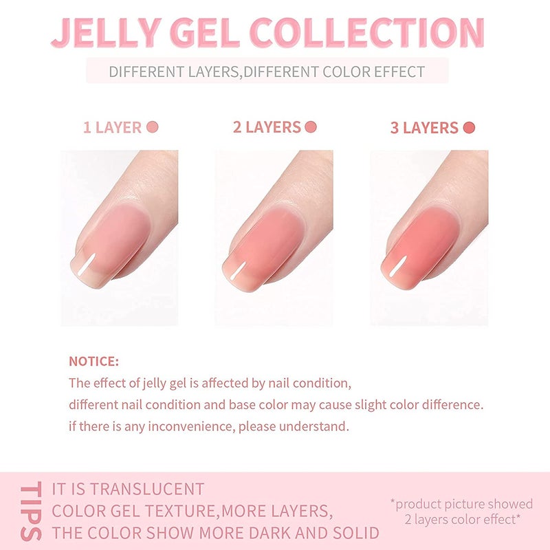 Vishine Gel Nail Polish Nude Pink Gel Polish Sheer Neutral Color Jelly Gel Nail Polish Natural Translucent Soak Off U V Gel Nails Nail Art French Manicure at Home 0.54 Oz Color E022 - Image 5