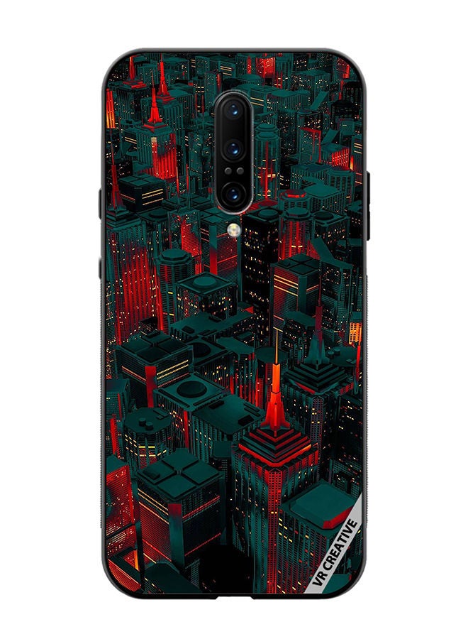 VR CREATIVE Protective Case Cover For OnePlus 7 Pro Red City Design Multicolour - Image 1