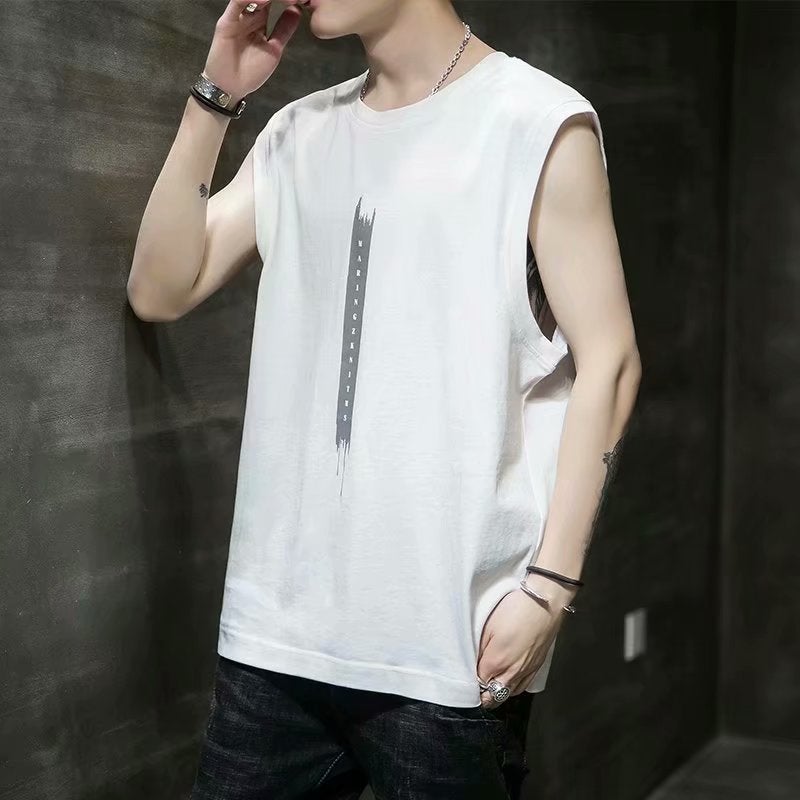 Sleeveless T-Shirt Men'S Summer Casual Vest Sports Loose Thin Waistcoat Basketball Trendy New Vest Outer Wear - Image 4