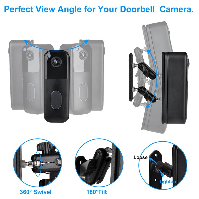 StartVision Blink Doorbell Camera Mount, Adjustable Angle Mount for Newest Model/Blink Video Doorbell/2nd Gen & Outdoor Camera Accessories. (Camera Not Included) - Image 3