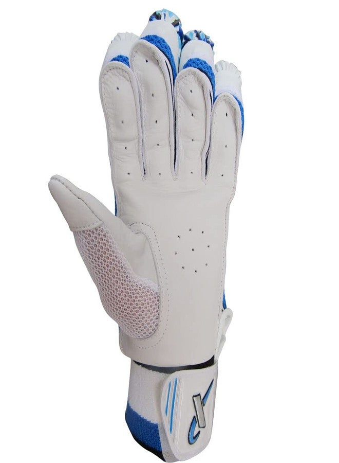 THRAX Leather Aello X 1 Cricket Batting Gloves Standard Size Right Hand Blue And White - Image 4