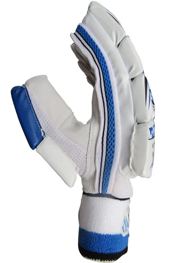 THRAX Leather Aello X 1 Cricket Batting Gloves Standard Size Right Hand Blue And White - Image 5