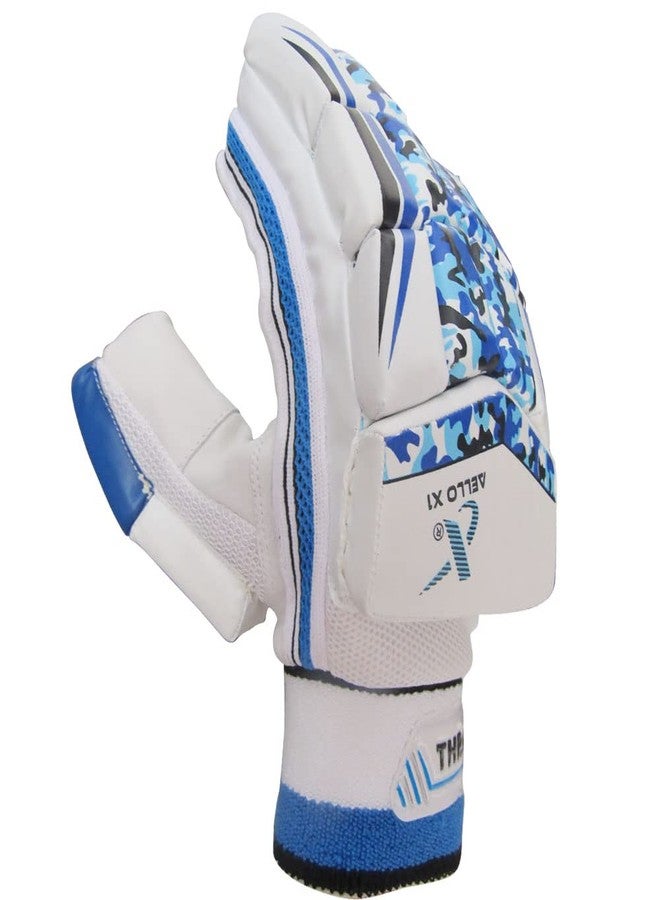 THRAX Leather Aello X 1 Cricket Batting Gloves Standard Size Right Hand Blue And White - Image 3