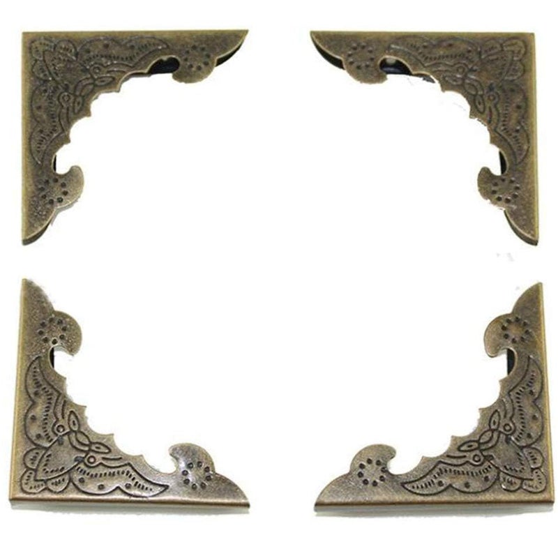 Hdtyyln 30Pcs Metal Corner Protector 40mm Corner Protectors Cabinet Corner Protectors Decorative Vintage Album Corner Protector Corner Edge Cover for Book Menu Furniture Table Edge