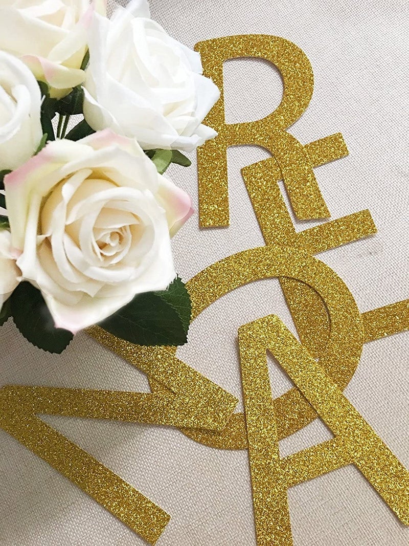 Festiko®Gold Glitter 80 Years Loved Banner for 80th Birthday Decorations - Image 4