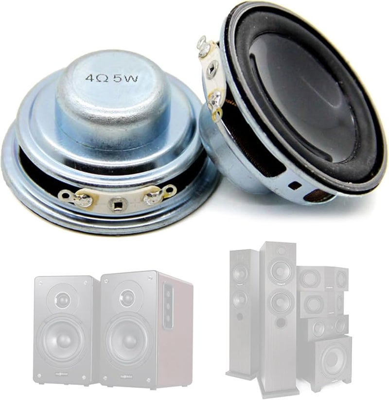 سماعة معدنية محمولة متعددة الوسائط كاملة النطاق 5 واط 4 أوم 45 مم باللون الأسود للمنزل - Image 3