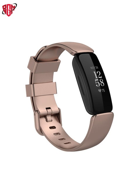 Watch Band Strap For Fitbit Inspire 2 TPE Watch Band, Size:S(Rose Gold)