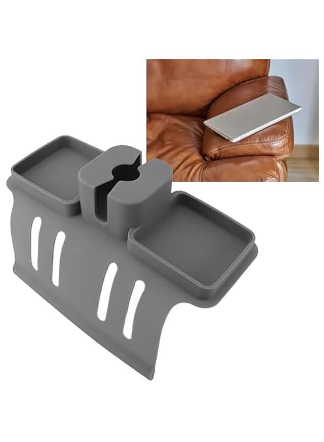 Silicone Armrest Couch Cup Holder, Couch Cup Holder Anti Slip Recliner Table Tray Leakage Sofa Cup Tray for Remote Snacks Cellphone Glasses - Image 2