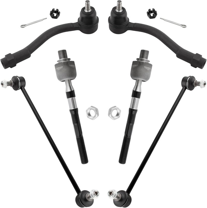 YMAUGP Front Inner Outer Tie Rod End and Sway Bar End Links for Hyundai Accent 2006-2011 - Image 1