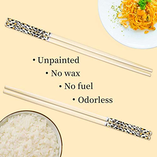 INKULTURE 10 Pairs Reusable Bamboo Wooden Chopsticks Dishwasher Safe Lightweight Easy to Use - Image 2