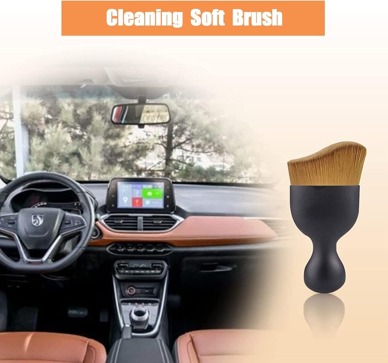 NGHEY 1 PC Car Interior Dust Brush, Auto Scratch Free Detailing Brush, Soft Car Interior Cleaning Brush Auto Accessories for Automotive Dashboard, Air Conditioner Vents, Computer (Dark Brown) - Image 4