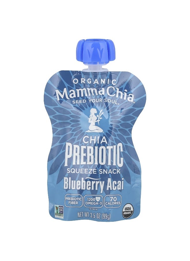 Mamma Chia Mamma Chia, Organic Chia Prebiotic Squeeze Snack, Blueberry Acai, 4 Squeezes, 3.5 oz (99 g) Each  - Image 3