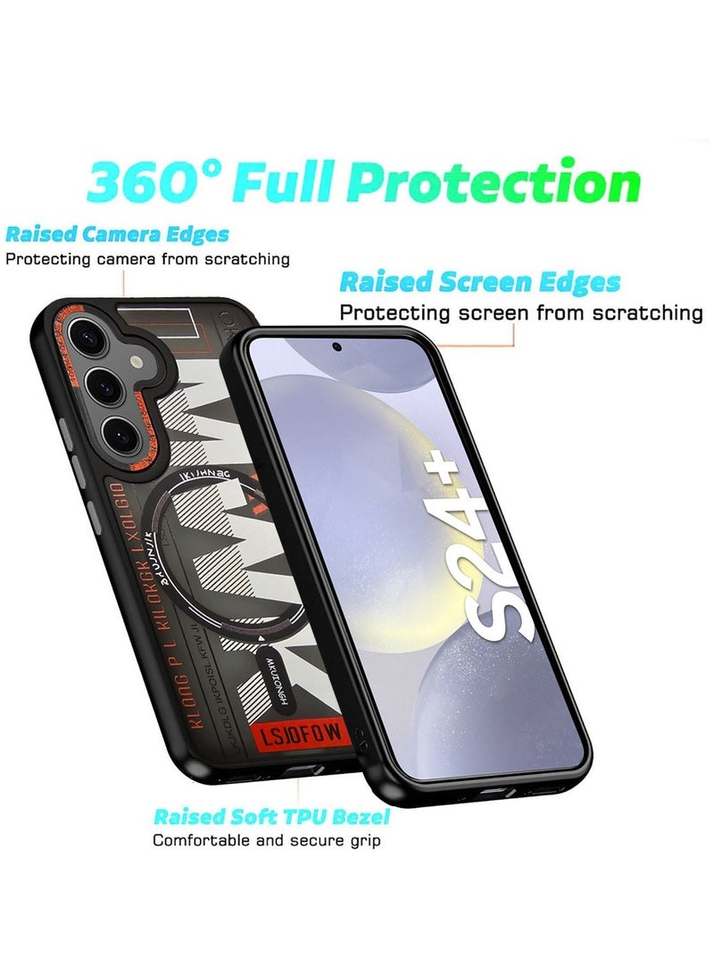 Techie جراب MWK مغناطيسي شفاف من مادة TPU مع واقي عدسة كاميرا مرتفع لهاتف Samsung Galaxy S24 Plus - أسود - Image 3