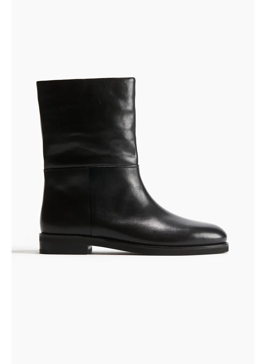 H&M Calf-High Leather Boots