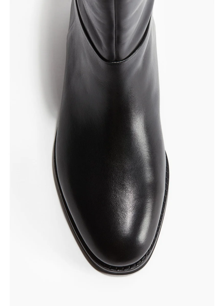 H&M Calf-High Leather Boots
