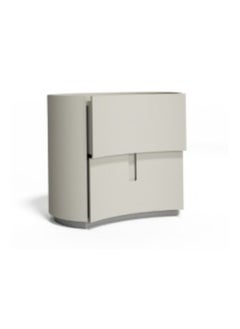 Neo Front Neo Front Modern Bedside Table with Lily of the Valley Gray Piano Lacquer Finish JN518 50*48 cm 