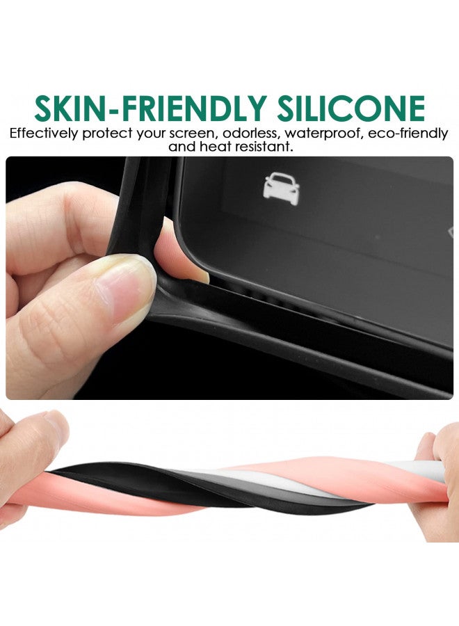 ONKENTET Screen Protector Frame Compatible with Tesla Model 3 Model Y 2024 2023 2022 2021 2020 2019 Screen Edge Protector Cover Center Console Decoration Interior Accessories (Black) - Image 4