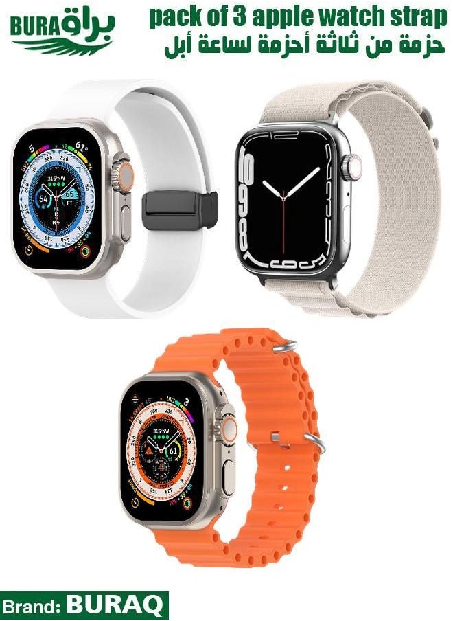 BURAQ - Apple Watch Band Strap For Apple Watch Ultra 2/Ultra 49mm, Series 10 46mm, 9/8/7 45mm, SE2/SE/6/5/4 44mm, 3/2/1 42mm - Image 1