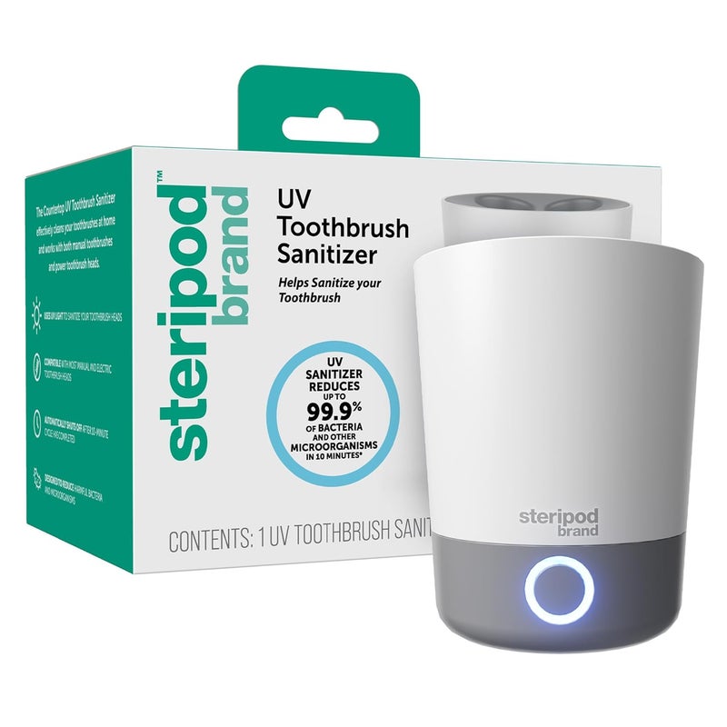 Steripod Steripod Brand UV Home Countertop Toothbrush Sanitizer Reduces Harmful Microorganisms Toothbrush Holder and Cleaning Station Holds Four Toothbrushes  - Image 1