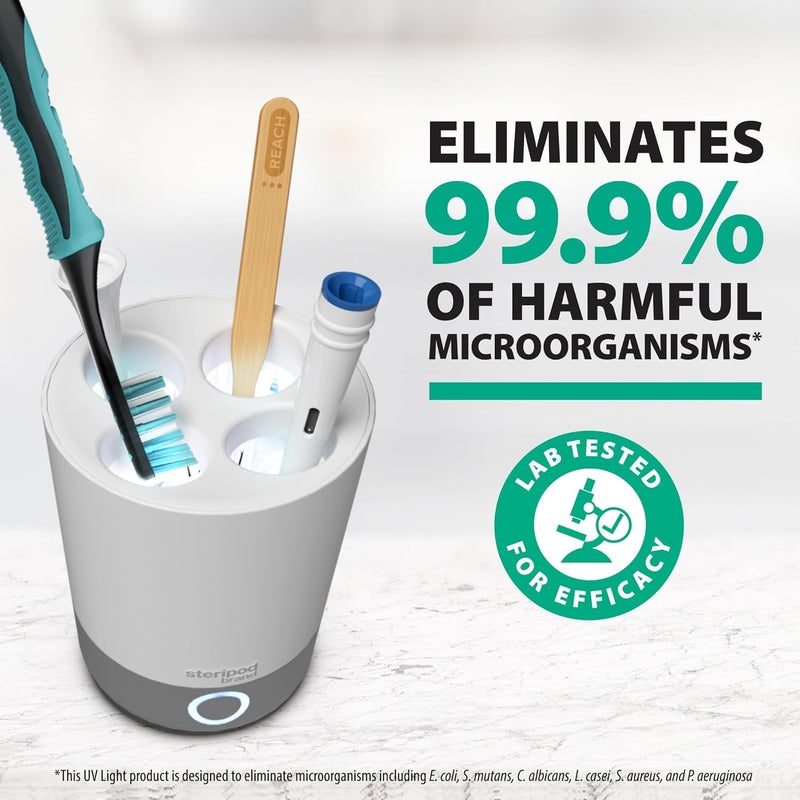 Steripod Steripod Brand UV Home Countertop Toothbrush Sanitizer Reduces Harmful Microorganisms Toothbrush Holder and Cleaning Station Holds Four Toothbrushes  - Image 2