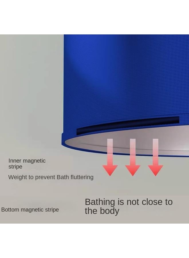 Bluejw Titanium Silver Thickened Bath Cover Winter Bathing Not Cold Artifact Household Bath Account Round Heat Preservation Warm Bathroom Waterproof Shower Curtain - Image 4