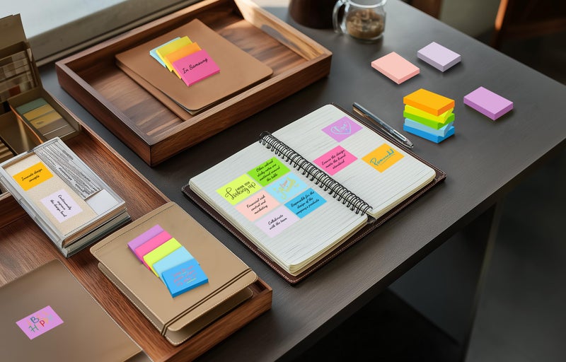 TKTB (54 Pads) Mini Sticky Notes 1.5x2 in, 9 Colors Bright Strong Adhesive Post, Suitable for School, Home, Office, Clean Removal - Image 4