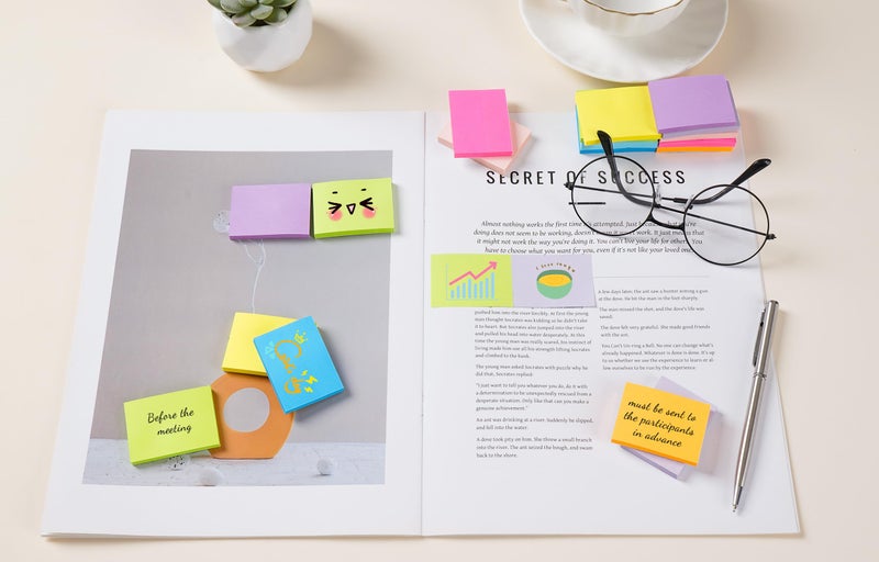 TKTB (54 Pads) Mini Sticky Notes 1.5x2 in, 9 Colors Bright Strong Adhesive Post, Suitable for School, Home, Office, Clean Removal - Image 5