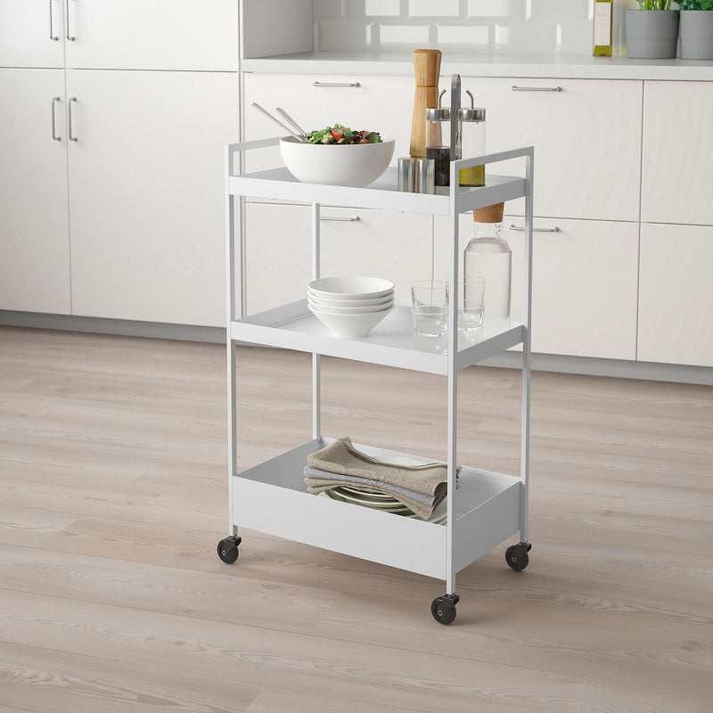 Baitique Rolling Storage Trolley, 3-Tier, White, 50.5x30x83 cm - Image 5