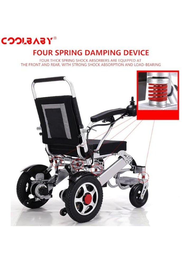 Cool Baby COOLBABY Folding Electric Wheelchair Intelligent Aluminum Alloy Four-wheel Drive Power Wheelchairs for Adults - Image 4