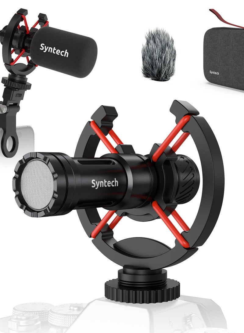 سينتيك مايكروفون Syntech اتجاهي/شوتجن (Shotgun Microphone) خفيف الوزن للكاميرات والهواتف الذكية و DSLRs - مثالي للفلوج، بث اليوتيوب المباشر، صناعة الأفلام والمقابلات - Image 1