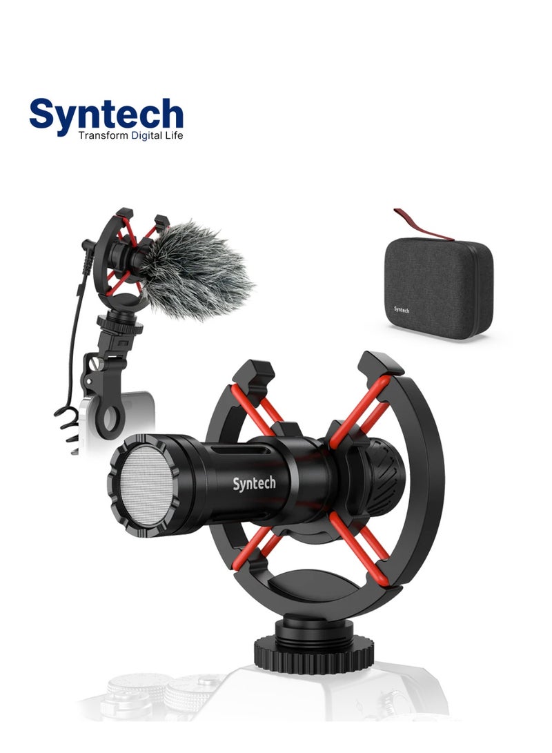 Syntech Directional Shotgun Microphone | Camera Microphone | Lightweight Microphone for cell phones, DSLRs, Camcorders and More | for Vlogging, YouTube Videos, Live Streaming, Filmmaking, Interviews and More. - Image 1