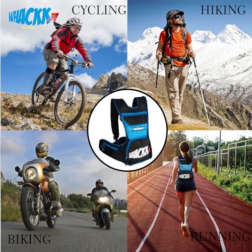 Whackk Whizz Running Bag |Unisex Camping & Hiking | Hydration Pouch Compartment w. Connecting Water ducts Pockets |Exercise & Fitness|Motorcycle Trekking Outdoor (Blue Black) - Image 5