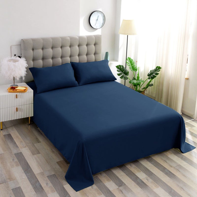 Ghooss Navy Blue Bed Sheets Queen Size Hotel Luxury-Extra Soft 1800 Microfiber Bedding-Wrinkle & Fade Resistant Machine Washable-4 Piece(Navy Blue Queen) - Image 2