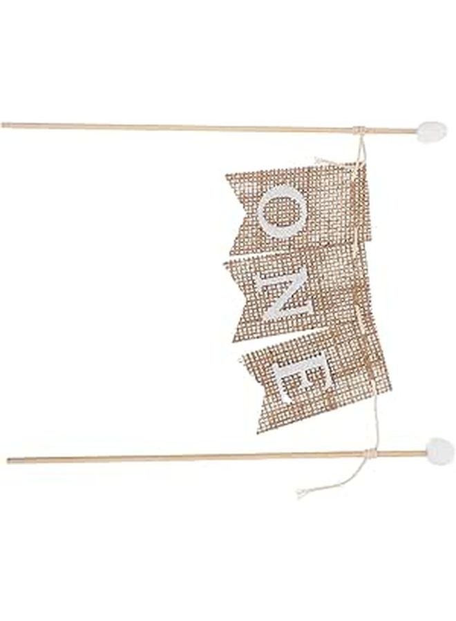 Handmade First Birthday Cake Topper Mini Flag Banner Set Of 3 For 1st Celebration Party Decor - Image 1