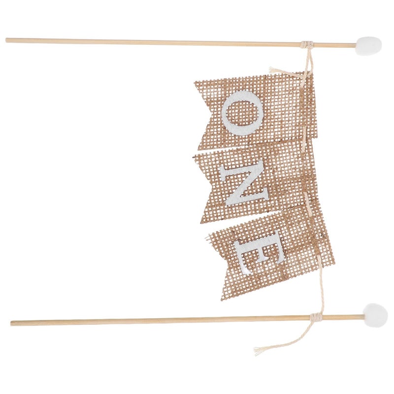 Handmade First Birthday Cake Topper Mini Flag Banner Set Of 3 For 1st Celebration Party Decor - Image 2