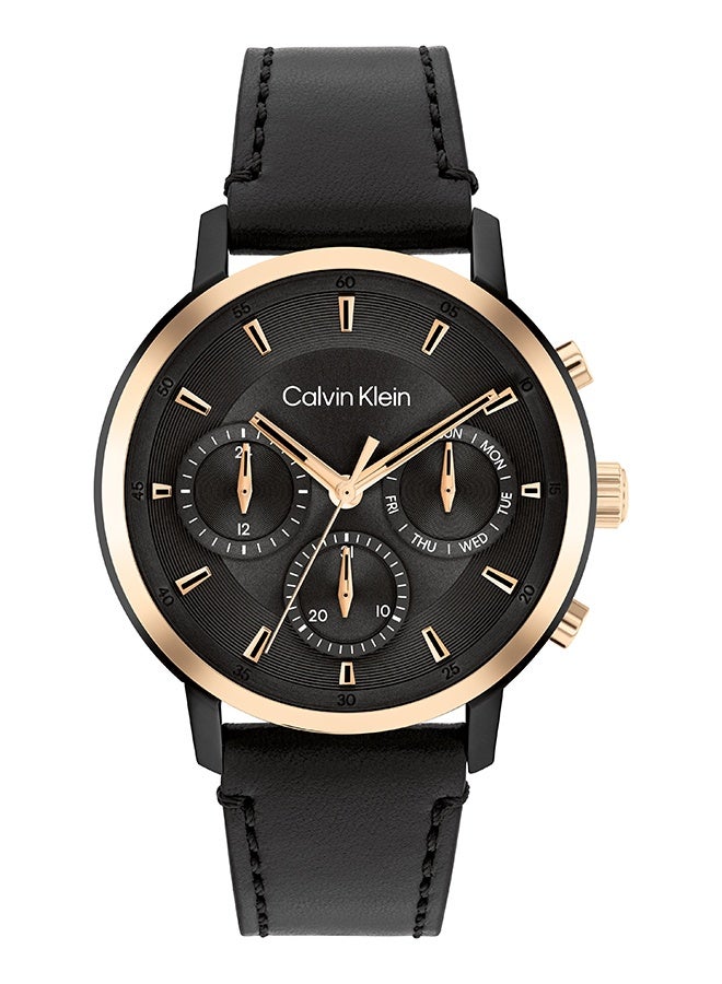 CALVIN KLEIN ROUND ANALOG MEN'S BLACK CASE WATCH - 25200499 - Image 1