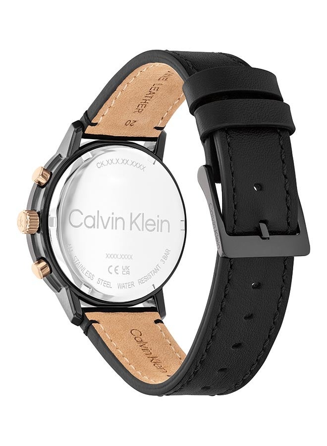 CALVIN KLEIN ROUND ANALOG MEN'S BLACK CASE WATCH - 25200499 - Image 3