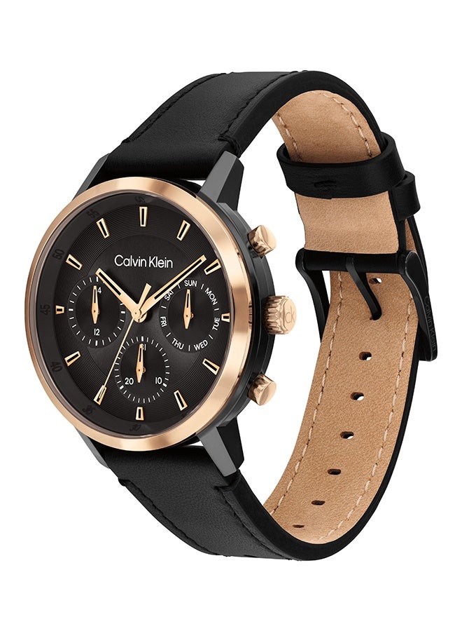 CALVIN KLEIN ROUND ANALOG MEN'S BLACK CASE WATCH - 25200499 - Image 2