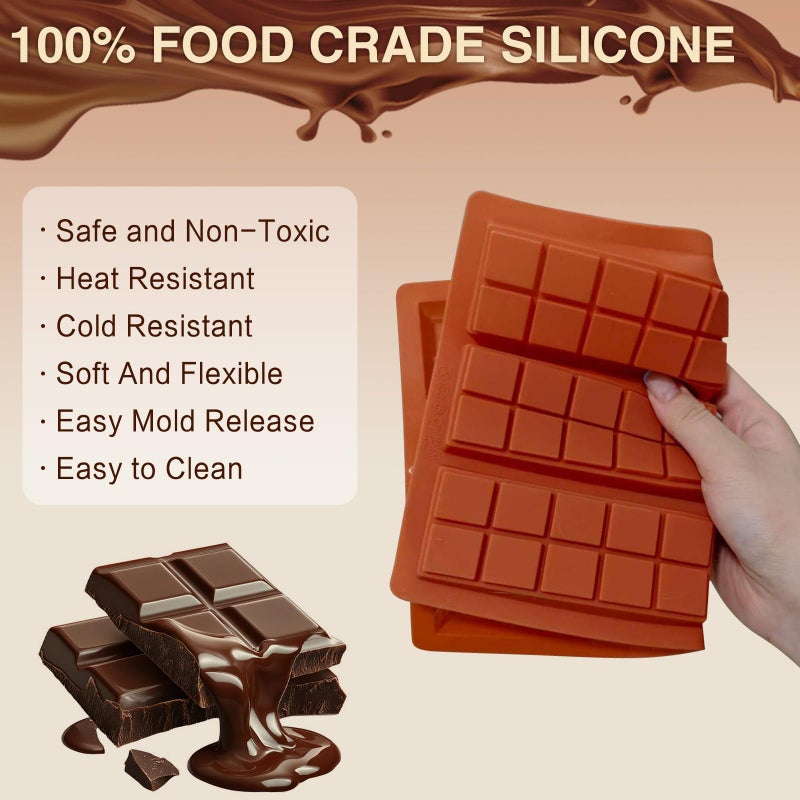Doilomand Silicone Chocolate Bar Mold â€“ 6 Large Cavities, Food-Grade, Non-Toxic & Odorless, Flexible Baking Mold for Homemade Chocolate, Energy Bars, Fudge, Protein Snacks, Soap & More â€“ 10Ã—6.7 in - Image 4