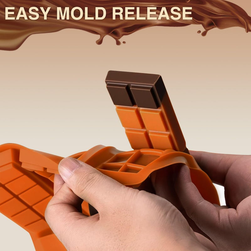 Doilomand Silicone Chocolate Bar Mold â€“ 6 Large Cavities, Food-Grade, Non-Toxic & Odorless, Flexible Baking Mold for Homemade Chocolate, Energy Bars, Fudge, Protein Snacks, Soap & More â€“ 10Ã—6.7 in - Image 3