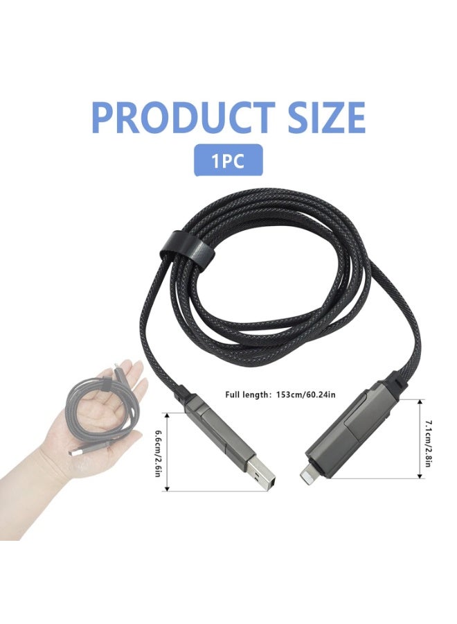 CMGTYYD 4 in 1Charger Cable LED Display 100W Fast Charging 1.5M USB C to Lightning/Type-C/USB A to Lightning/C – Compatible with iPhone/iPad/MacBook, Fast Charger Cable Nylon Braided - Image 2