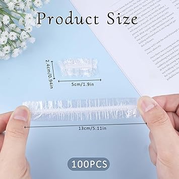 Apausvcm 100 Pcs Ear Covers for Hair Dye Clear Disposable Ear Covers for Shower Waterproof Plastic Ears Protectors Ears Shower Caps for Hair Dye Showering Bathing Spa Salon Home Hotel - Image 2