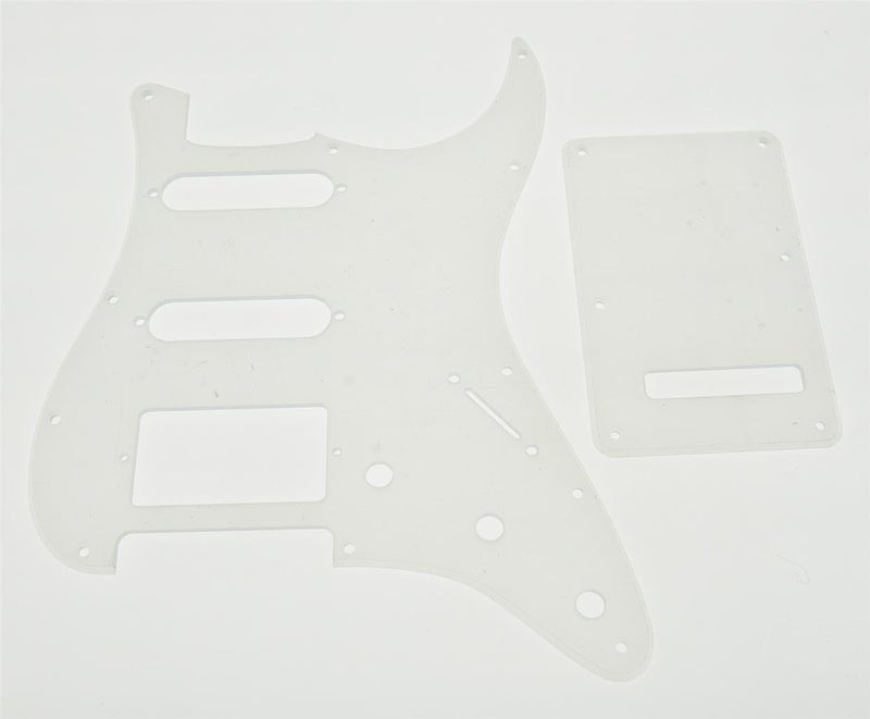 KAISH Clear 11 Hole ST/Strat Style Pickguard HSS Pick Guard with ST Back Plate Tremolo Trem Cover for USA/Mexico Stratocaster/Strat Transparent - Image 1