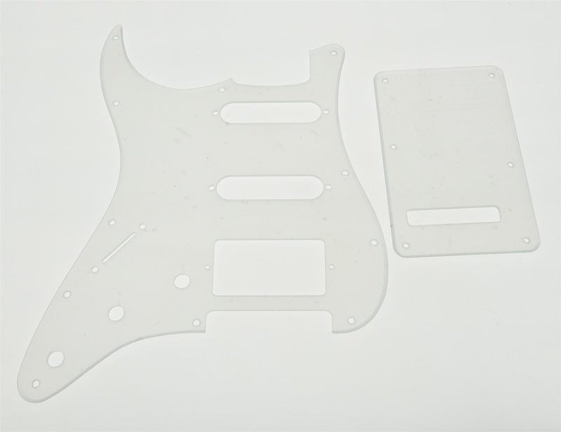 KAISH Clear 11 Hole ST/Strat Style Pickguard HSS Pick Guard with ST Back Plate Tremolo Trem Cover for USA/Mexico Stratocaster/Strat Transparent - Image 2