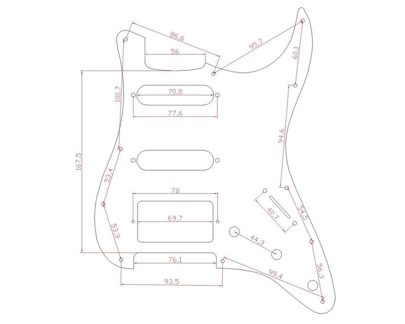 KAISH Clear 11 Hole ST/Strat Style Pickguard HSS Pick Guard with ST Back Plate Tremolo Trem Cover for USA/Mexico Stratocaster/Strat Transparent - Image 3