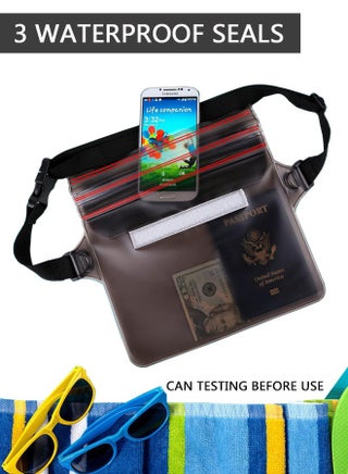 2 Pack Waterproof Pouch, Screen Touch Sensitive Waterproof Dry Bag with Adjustable Waist Strap Fanny Pack for Beach, Boating, Swimming, Kayaking and Outdoor Water Sports - view 5