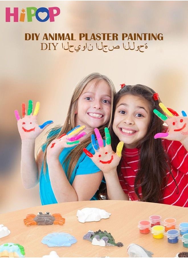 HIPOP Arts&Crafts Toys,Two Boxes Pack Children's Plaster Painting Set,DIY Graffiti Toys,Paint Your Own Figurines,STEAM Creative DIY Toys,Ceramics Plaster Painting Set Gift Toys for 6+ Year Old Boys&Girl  - Image 2